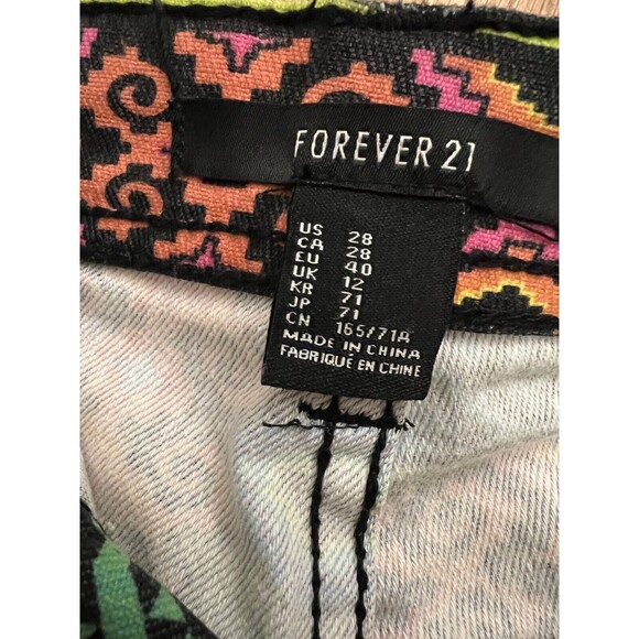 FOREVER 21 aztec southwest jean shorts 28 frayed Boho Bright - Picture 2 of 3